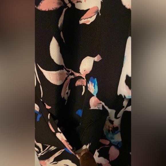 Lane Bryant black floral blazer quarter length sleeve with tie size 18/20 - Picture 2 of 6